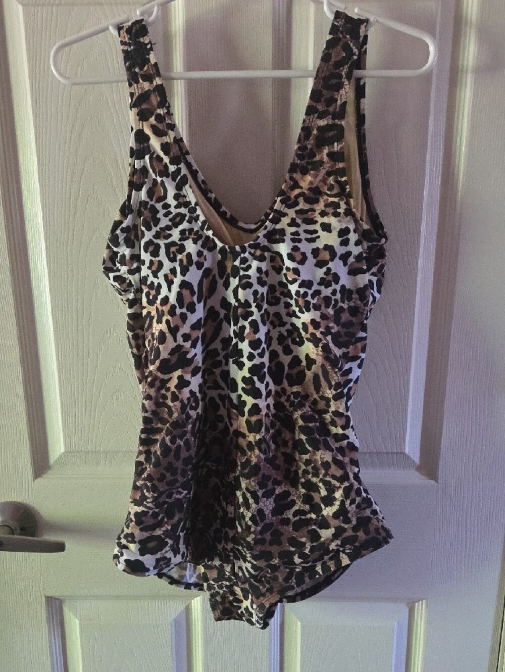 Swimsuits For All Leopard Print Sarong Front Swimsuit View 5